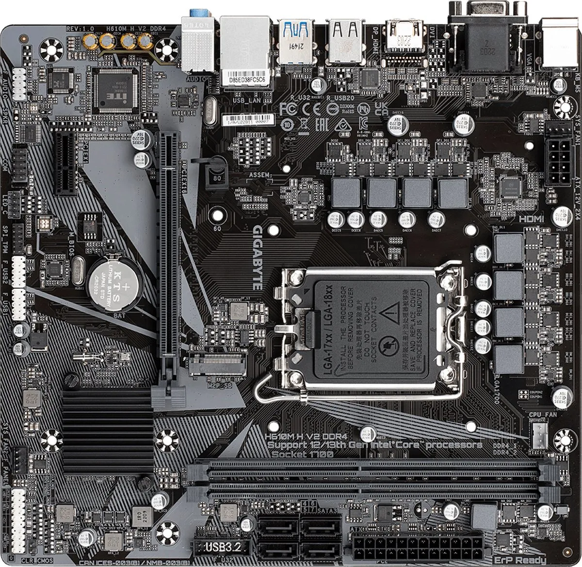 Gigabyte H610M H V2 DDR4 Moederbord - LGA 1700