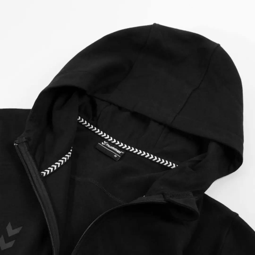 Hummel Ground Hooded Full Zip Sweat Top 128 - Zwart