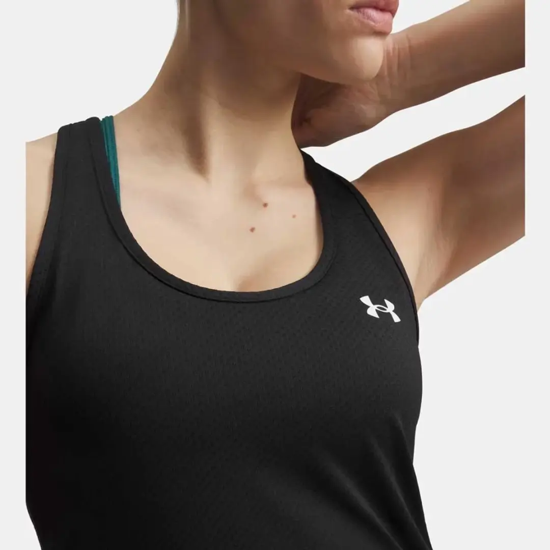 Under Armour Tech Mesh Racer Tank Dames T-shirt - Zwart