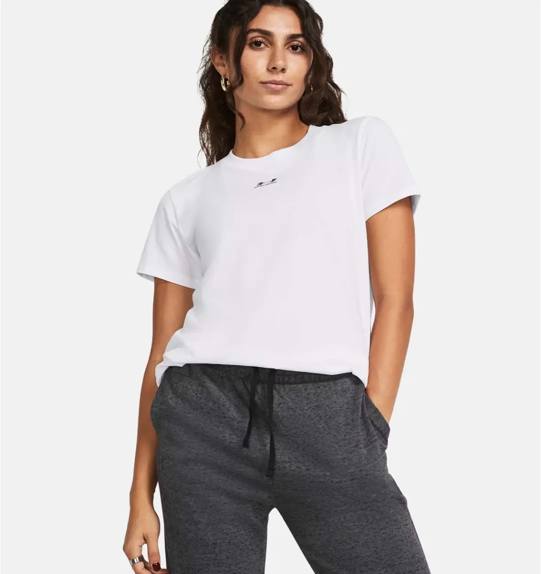 Under Armour Rival Core SS Dames Sportshirt M - Wit/Zwart