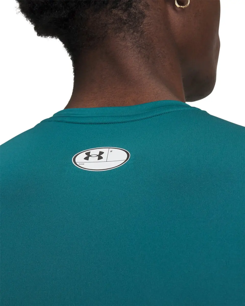 Under Armour UA HG Armour Comp SS-GRN Heren Sportshirt - Rack Groen/Wit