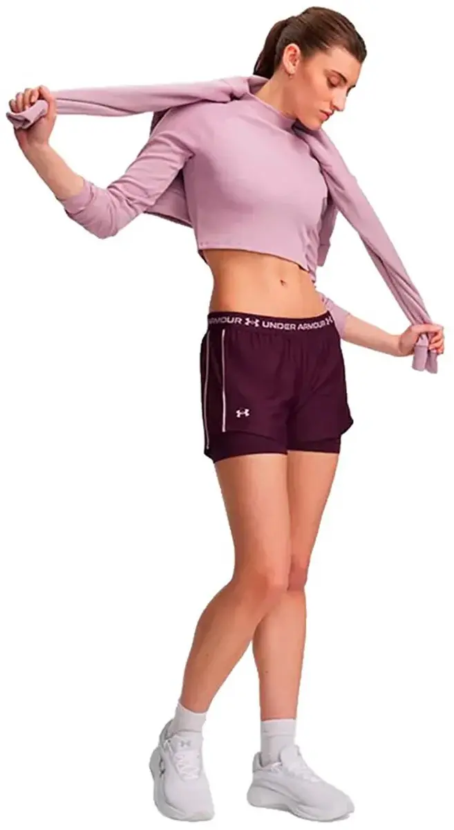 Under Armour Tech Play Up 2in1 Korte Broek - XS - Paars - afbeelding 6 van 6