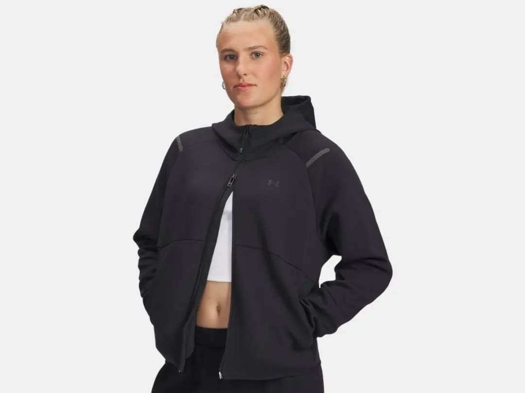 Under Armour Unstoppable FLC FZ Sweatshirt - Zwart - afbeelding 6 van 6
