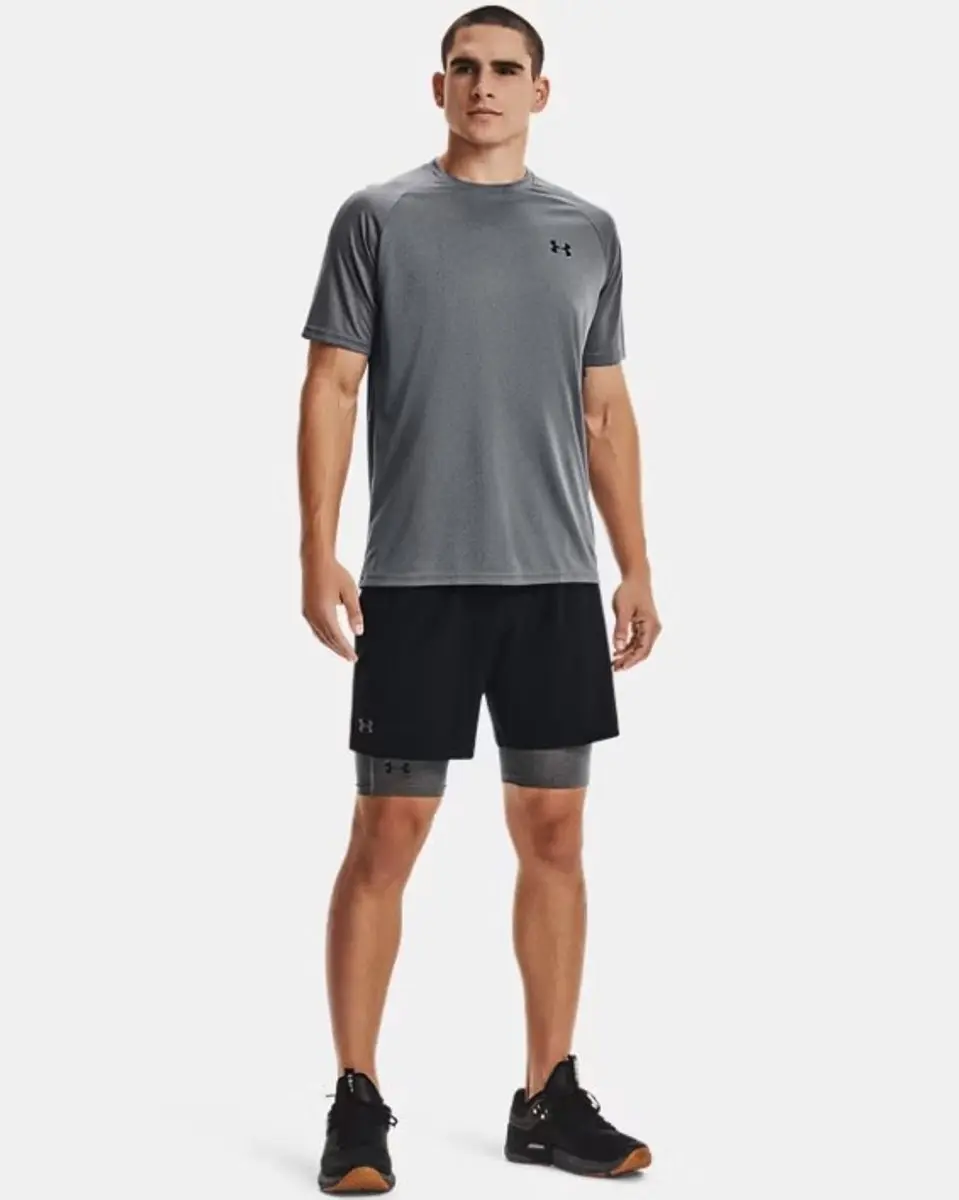Under Armour UA HG Armour Lng Shorts Heren - Grijs/Zwart