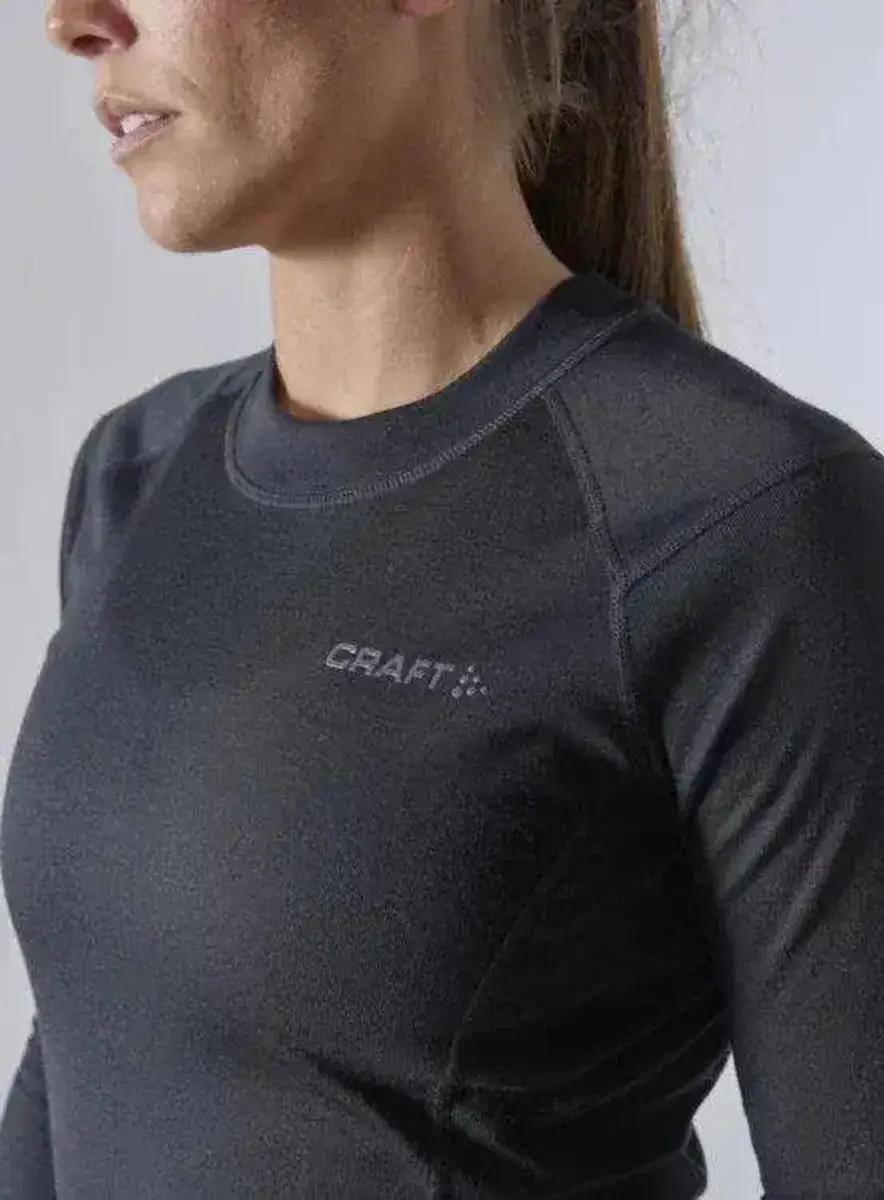 Craft Core Warm Baselayer Shirt Dames M - Zwart
