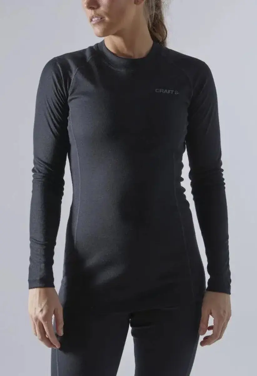 Craft Core Warm Baselayer Shirt Dames M - Zwart - afbeelding 6 van 6