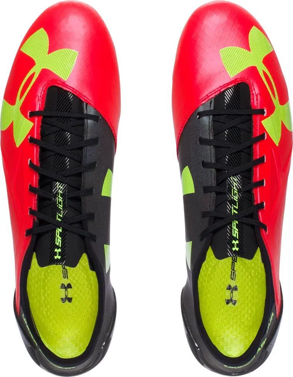 Under Armour Spotlight BL FG Voetbalschoenen 45 - Rood/Zwart/Geel