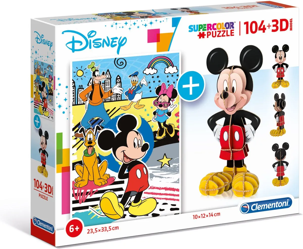 Clementoni Mickey Disney Legpuzzel 104-delig - 3D-model