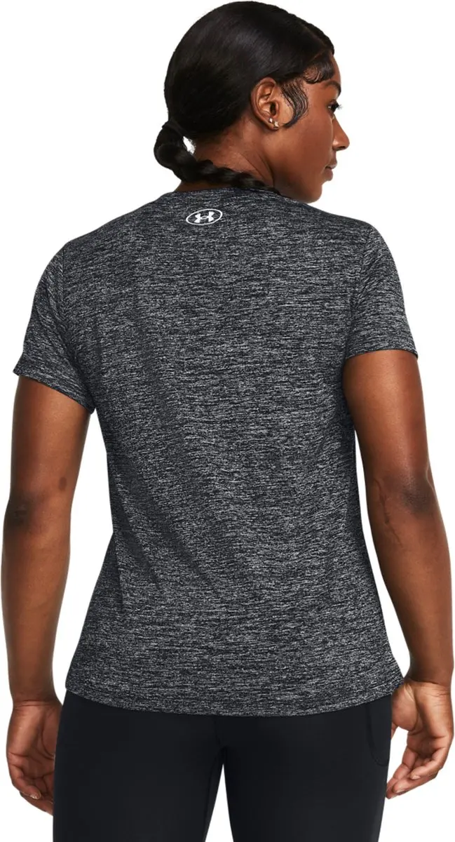 Under Armour Tech SSV Twist Dames Sportshirt - Zwart/Wit