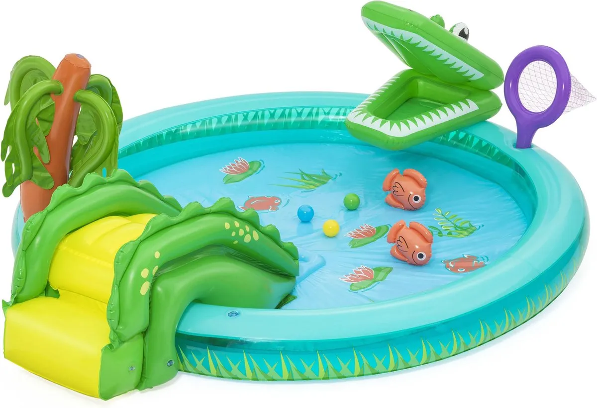 Bestway Crocodile Cove Speelcentrum 224cm - 210L - Groen - afbeelding 6 van 6
