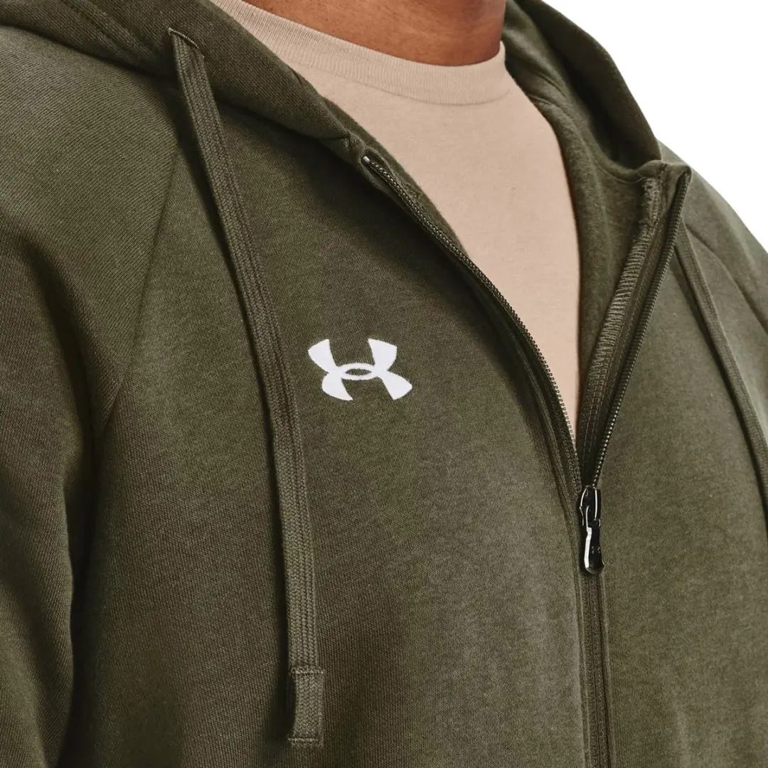 Under Armour Rival Fleece FZ Hoodie Heren XXL - Groen/Wit