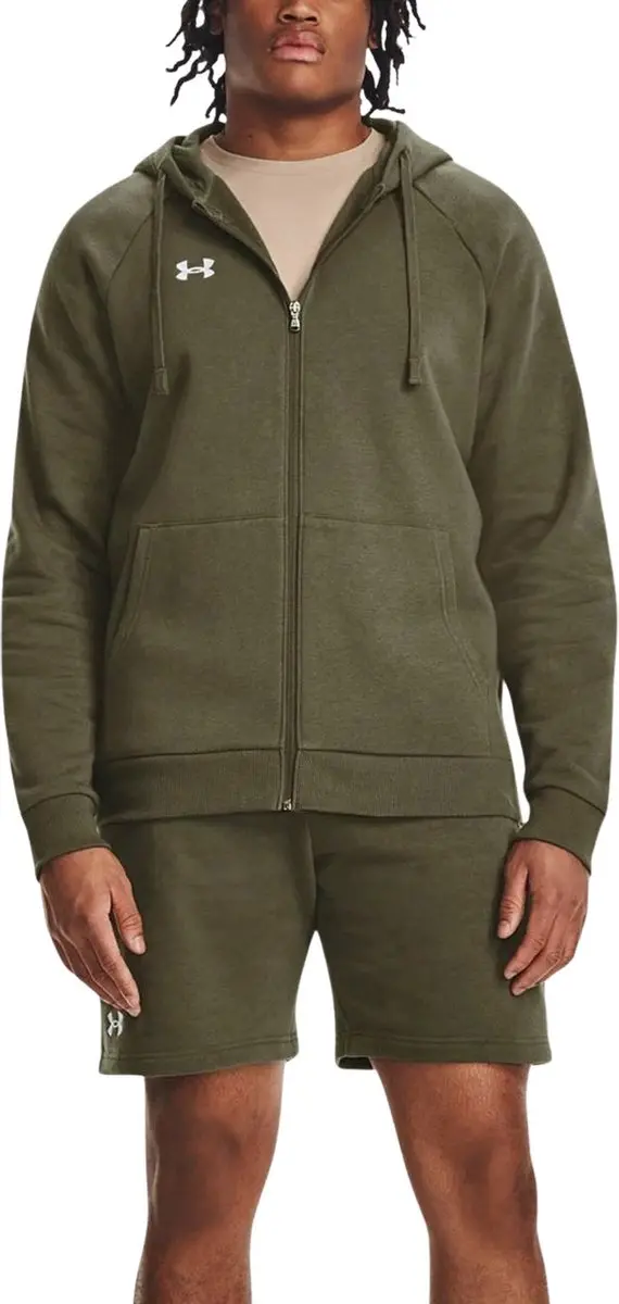 Under Armour Rival Fleece FZ Hoodie Heren XXL - Groen/Wit