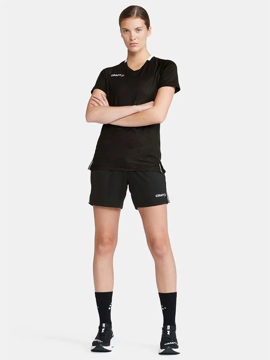 Craft Premier Solid Shirt Dames Korte Mouw - L - Zwart