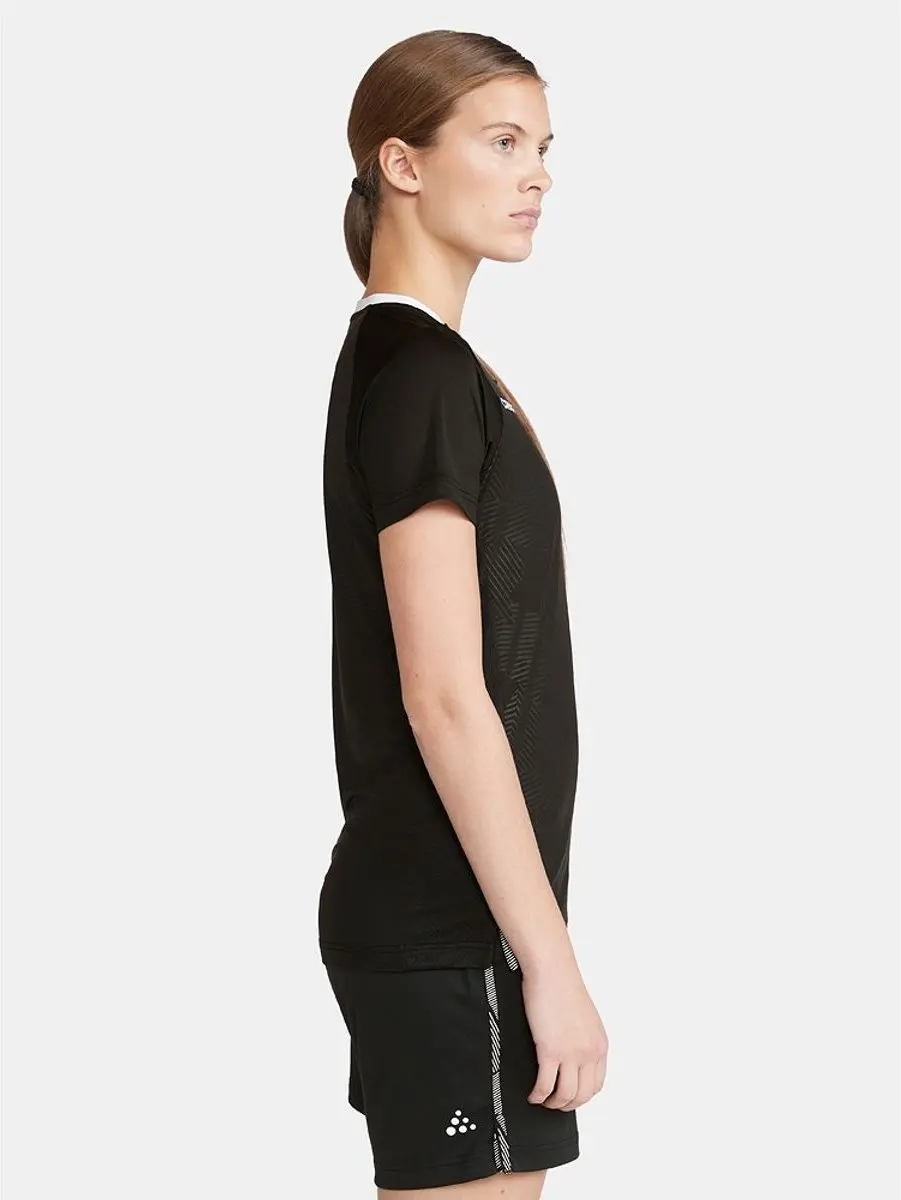 Craft Premier Solid Shirt Dames Korte Mouw - L - Zwart
