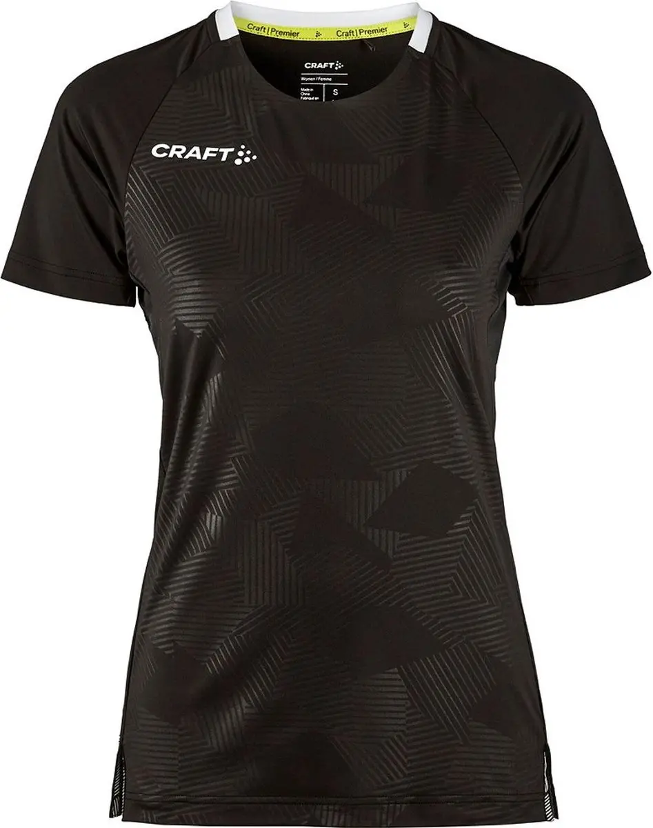 Craft Premier Solid Shirt Dames Korte Mouw - L - Zwart