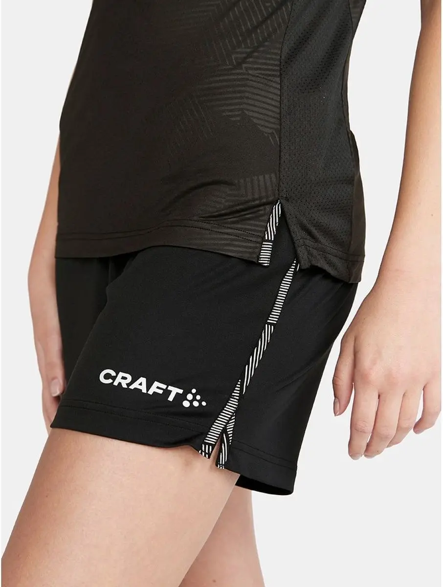 Craft Premier Solid Shirt Dames Korte Mouw - L - Zwart