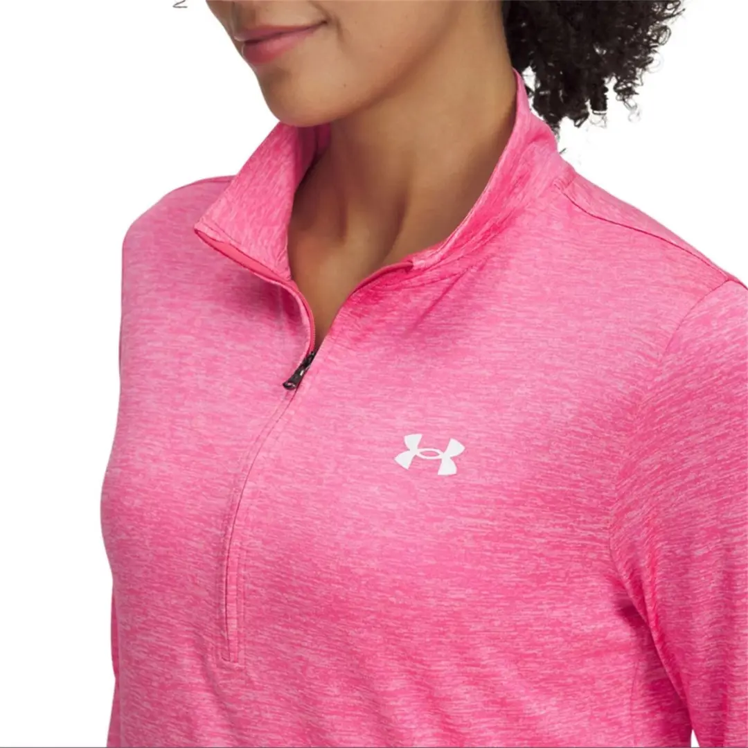Under Armour Tech 1/2 Zip-Twist Longsleeve - Pink XS