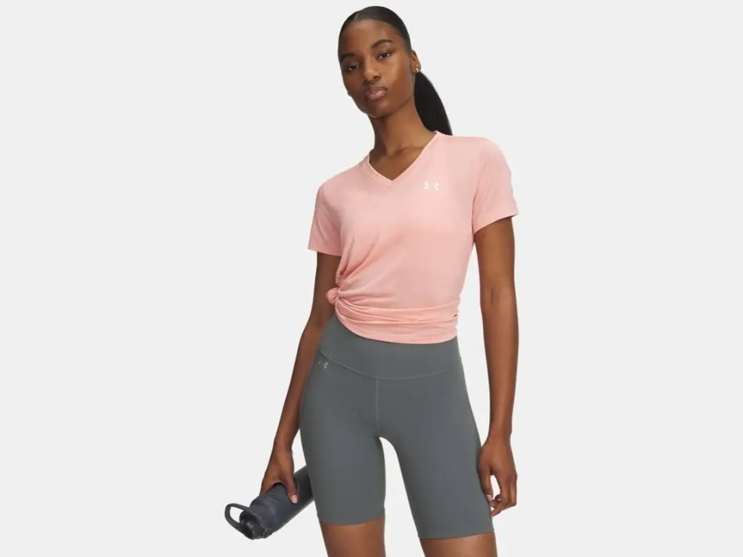 Under Armour Tech Dames Fitness T-shirt - Roze L