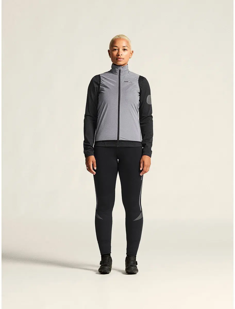 Craft Adv Essence Lumen Mouwloos Fietswindjack Dames - XL - Zilver Reflecterend