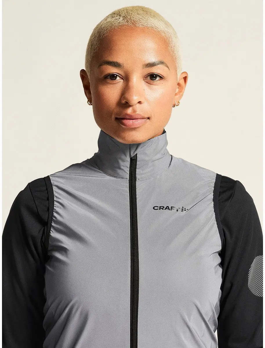Craft Adv Essence Lumen Mouwloos Fietswindjack Dames - XL - Zilver Reflecterend