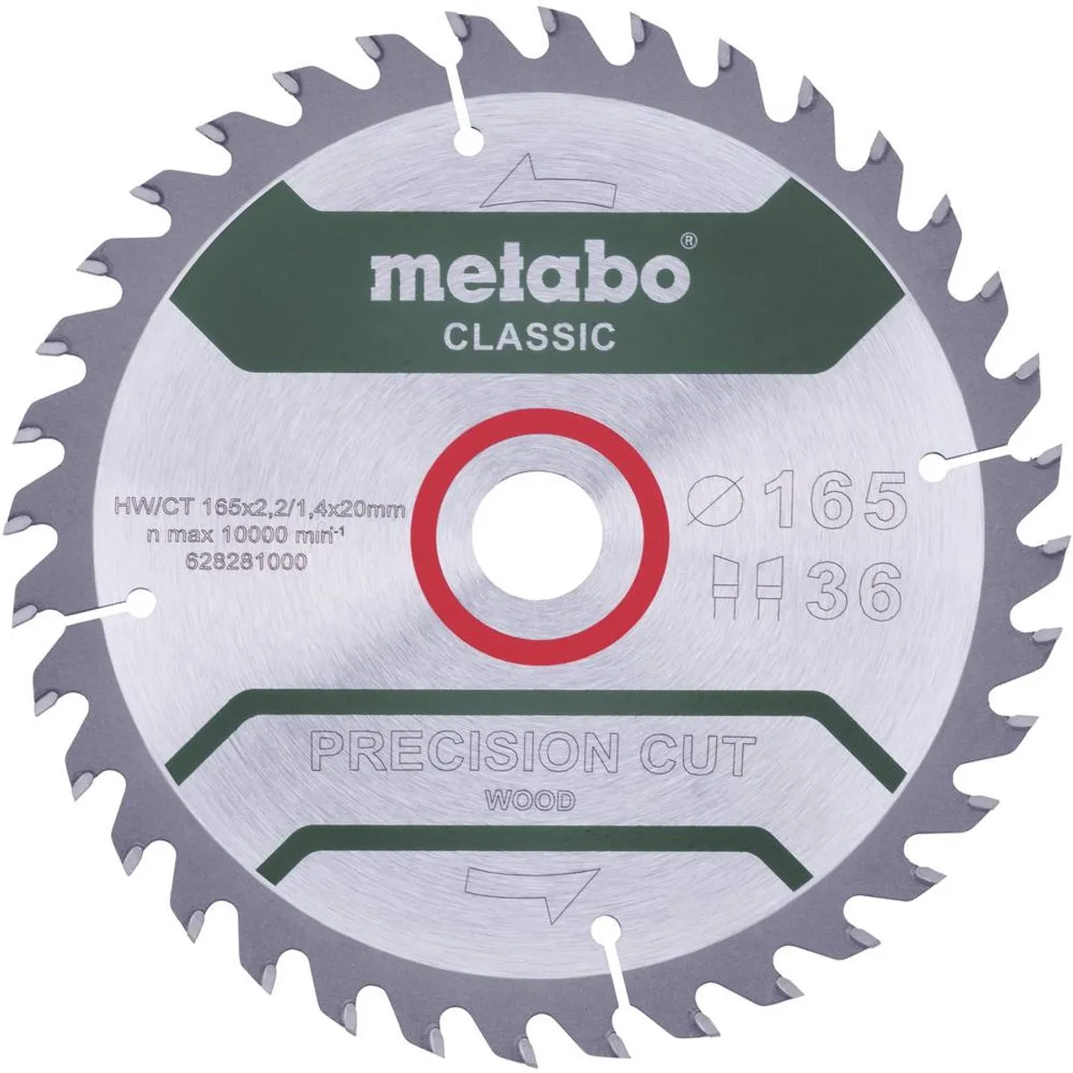 Metabo Precision Cut Wood Classic 165X20 Z42 Hardmetaal-cirkelzaagblad 165 x 20