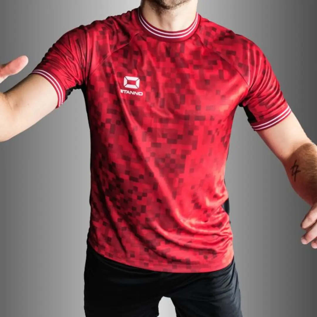Stanno Pixel Shirt 116 - Rood/Zwart - afbeelding 6 van 6