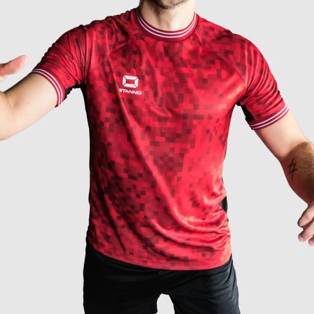 Stanno Pixel Shirt 116 - Rood/Zwart