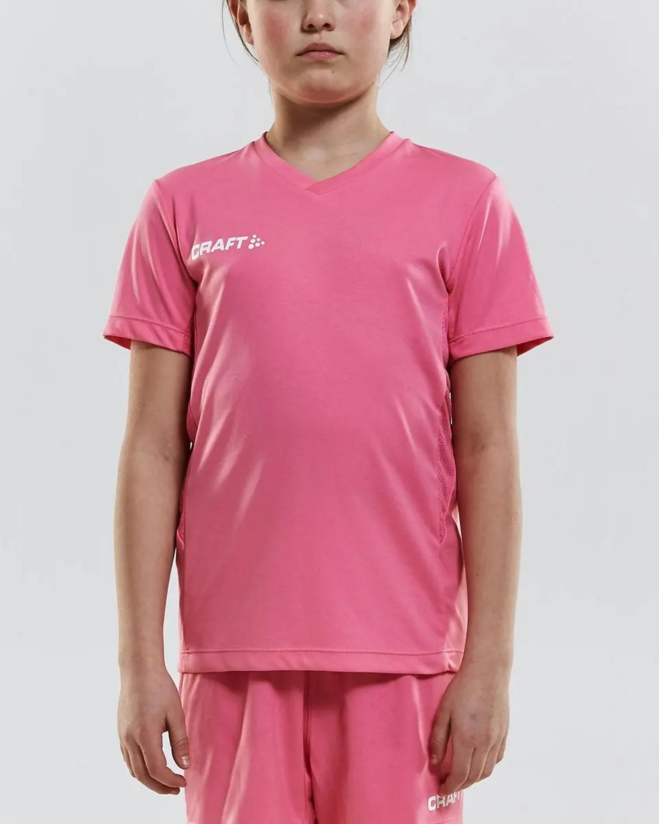Craft Squad Jersey Solid Jr 158/164 - Roze/Wit