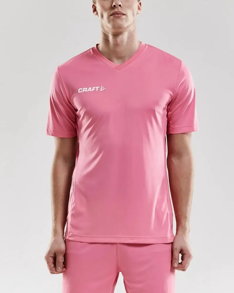 Craft Squad Jersey Solid Jr 158/164 - Roze/Wit