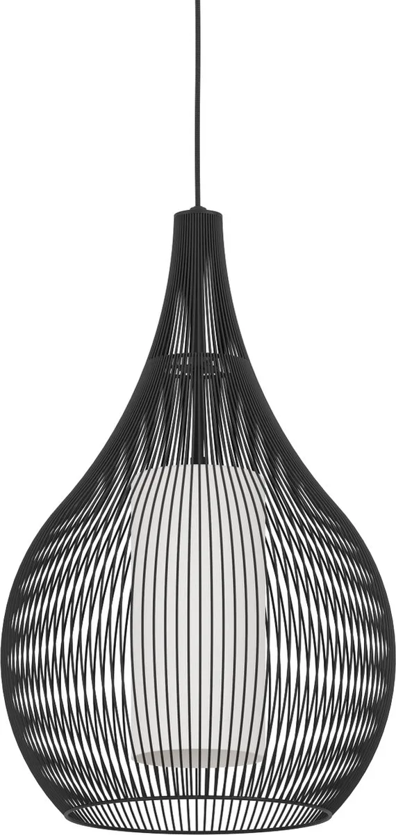 Eglo Razoni 1 Hanglamp E27 - Ø42,5cm - Zwart/Wit