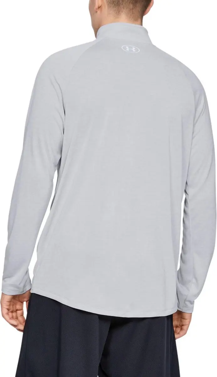 Under Armour UA Tech 2.0 1/2 Zip Heren Sporttrui - Halo Grijs/Wit