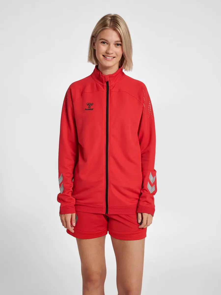Hummel Lead Women Poly Zip Jacket Trainingsjack - XXL - Rood
