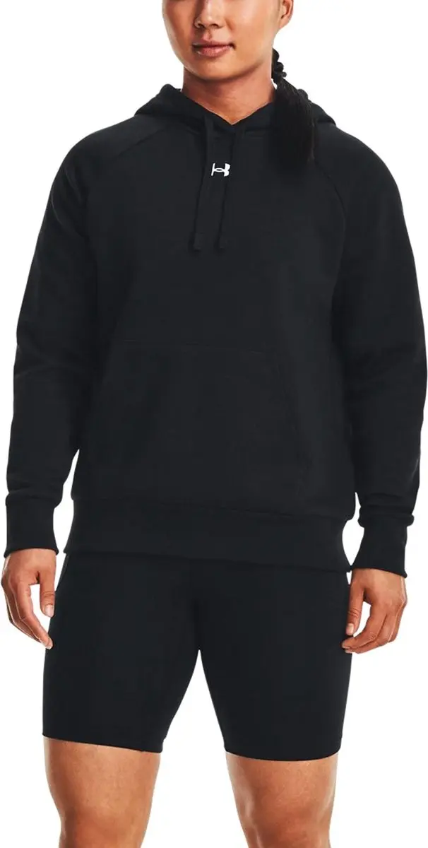 Under Armour UA Rival Fleece Hoodie Dames - Zwart/Wit - XL