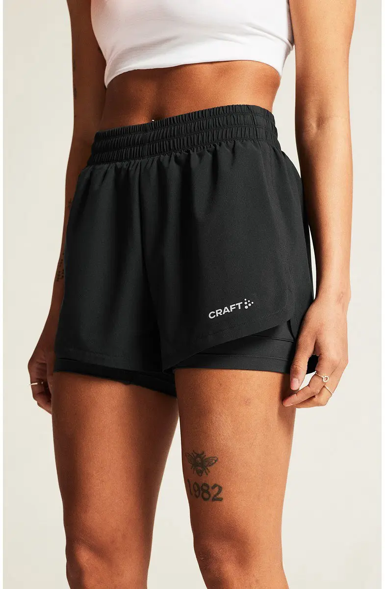 Craft ADV Essence 2-in-1 Shorts 2 Dames Sportbroek - Zwart