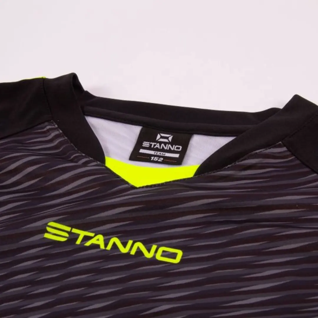 Stanno Vortex Keeper Shirt Longsleeve 164 - Zwart/Néon Geel