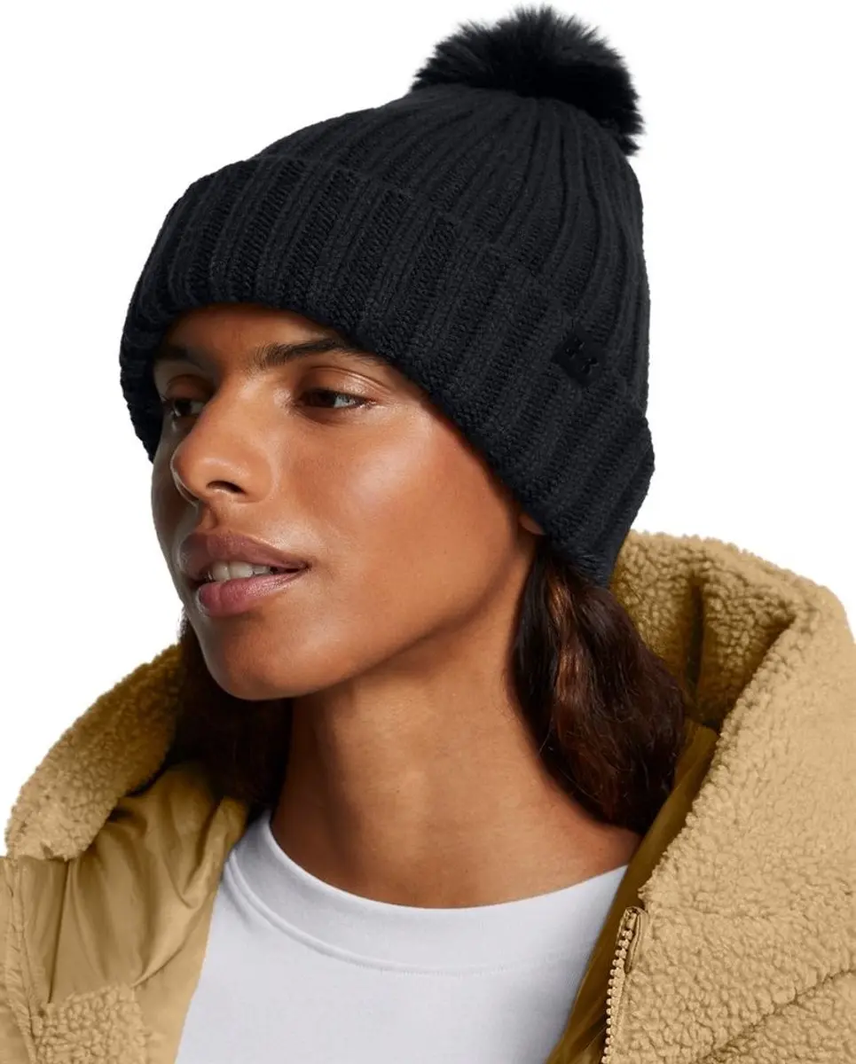Under Armour Halftime Pom Beanie - Dames - One Size - Zwart