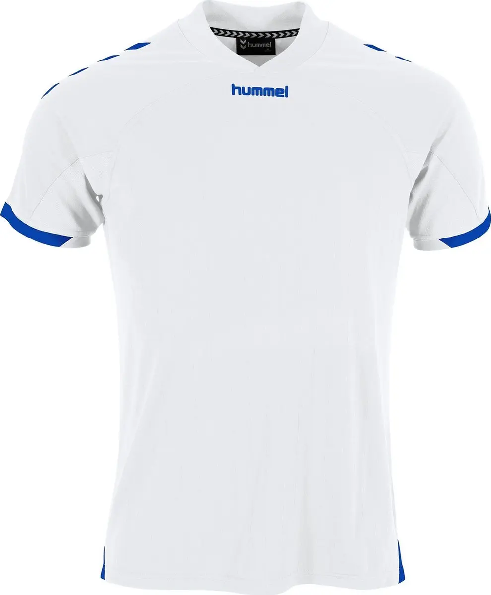 Hummel Fyn Shirt Heren Korte Mouw - Wit/Royal S