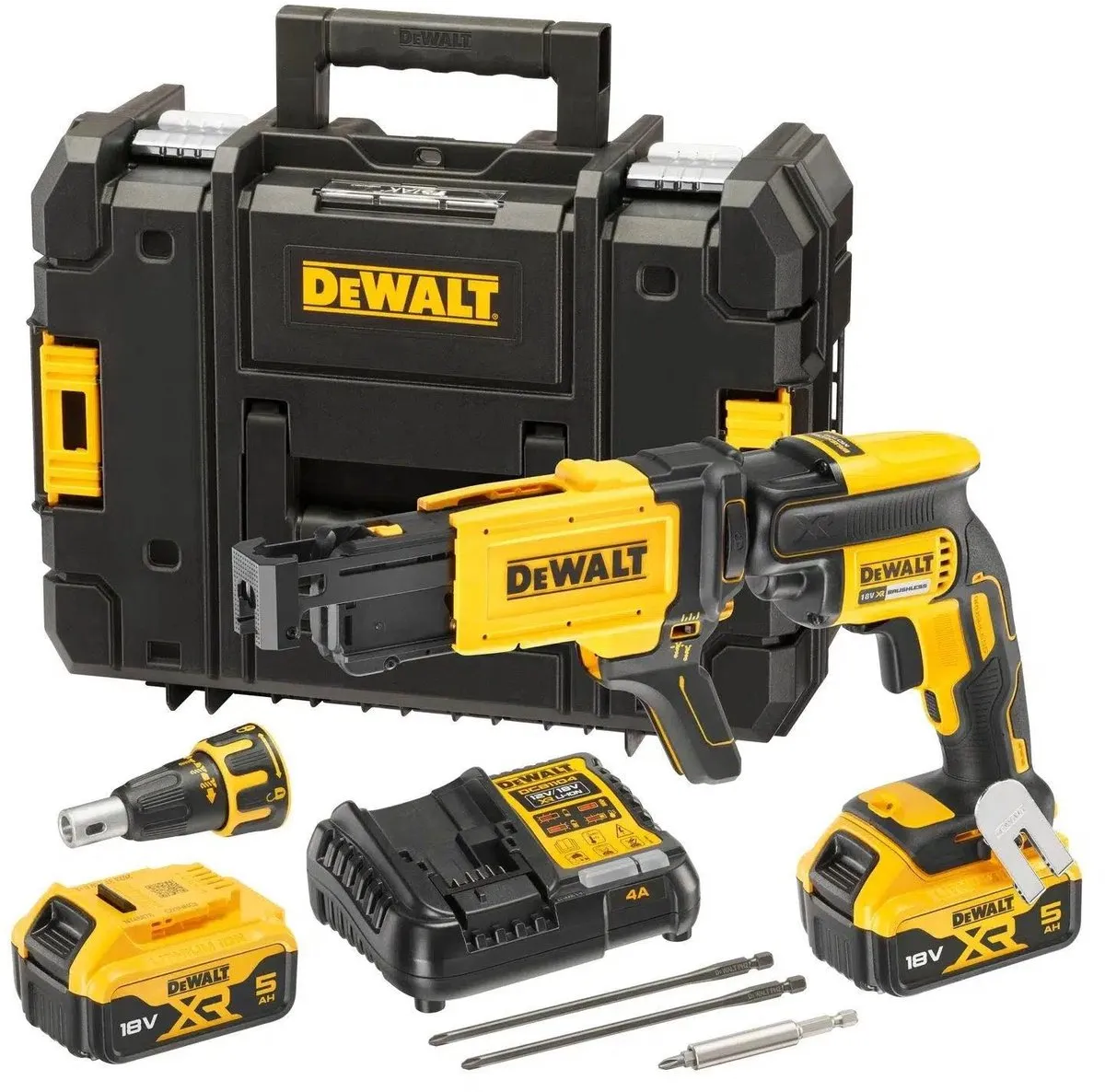 DeWALT DCF620P2K 18V Li-Ion accu gipsschroefmachine / bandschroefmachine set (2x 5.0Ah accu) in TSTAK - koolborstelloos - 25-57mm
