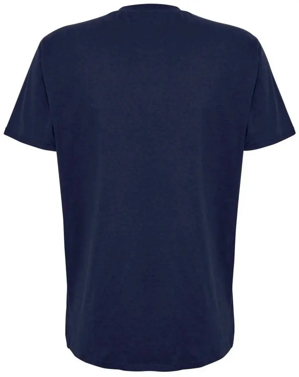 Hummel Heren T-Shirt - Ronde hals - Geborduurd logo - S - Blauw