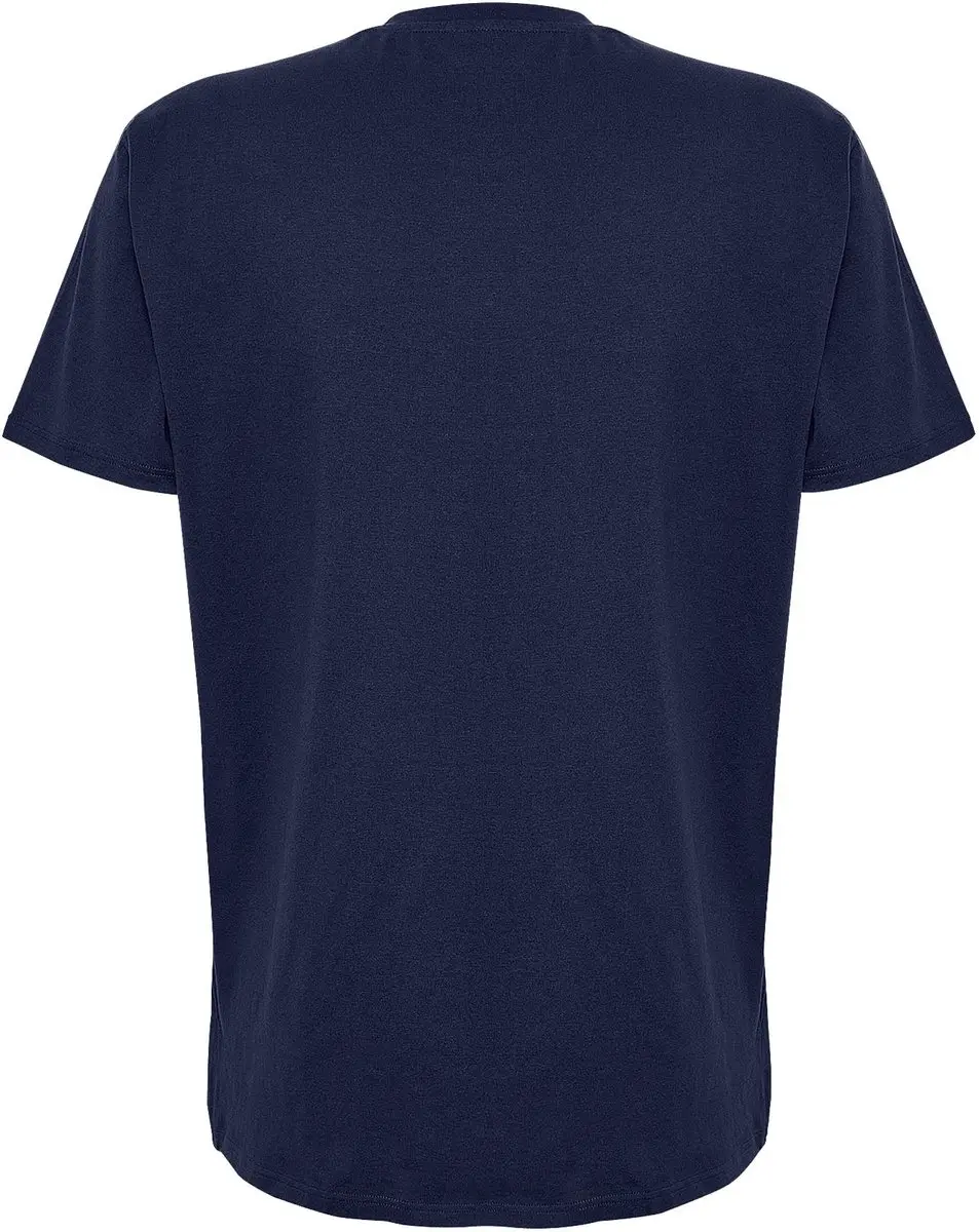Hummel Heren T-Shirt - Ronde hals - Geborduurd logo - S - Blauw