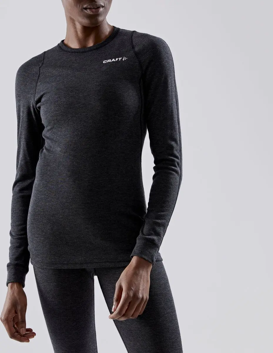 Craft Core Wool Merino Set Thermoshirt Dames - Maat M - Zwart