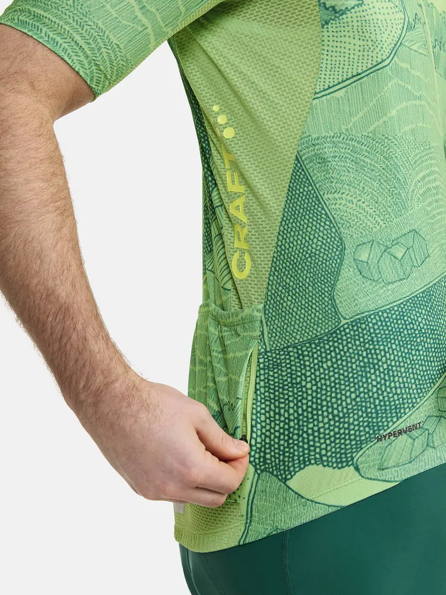 Craft Adv Endur Graphic Fietsshirt Heren - L - Blauw/ Groen