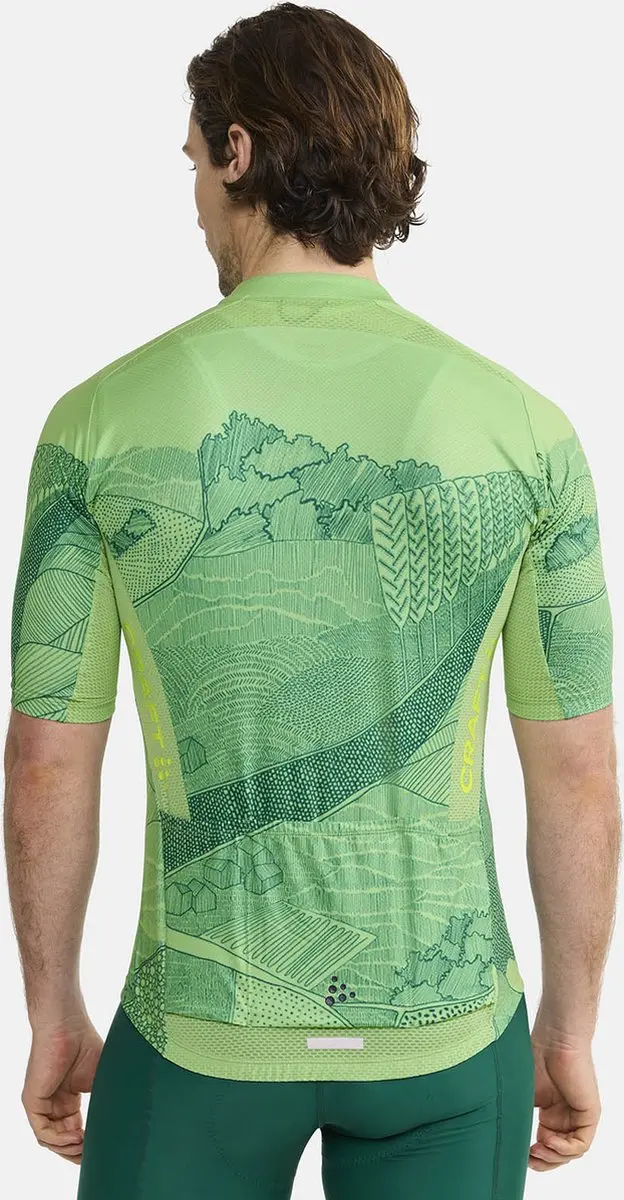 Craft Adv Endur Graphic Fietsshirt Heren - L - Blauw/ Groen