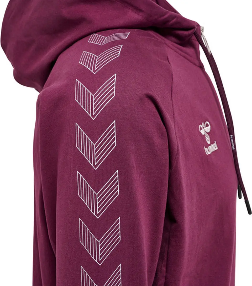 Hummel Move Grid Cotton Zip Hoodie XXL - Bordeaux