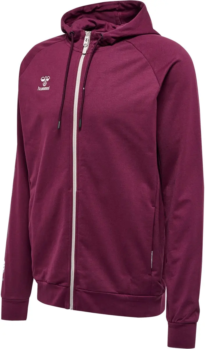 Hummel Move Grid Cotton Zip Hoodie XXL - Bordeaux