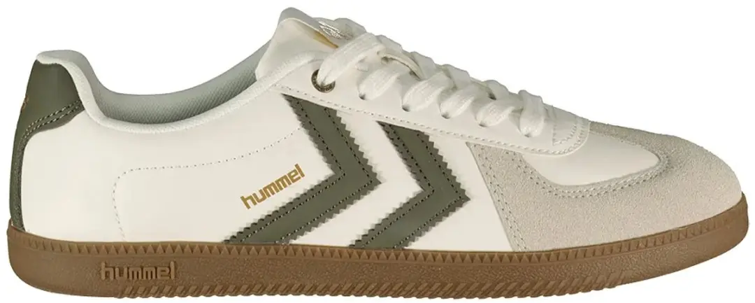 Hummel Lau86 Indoor Sportschoenen Dames - 36 - Beige/Wit-Groen - afbeelding 6 van 6
