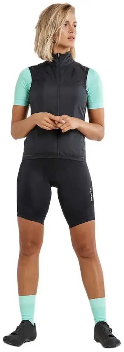 Craft Adv Essence Light Mouwloos Fietswindjack Dames M - Zwart
