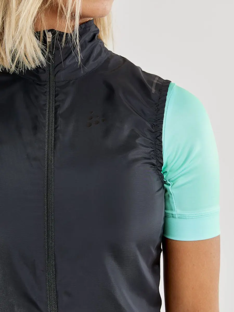 Craft Adv Essence Light Mouwloos Fietswindjack Dames M - Zwart
