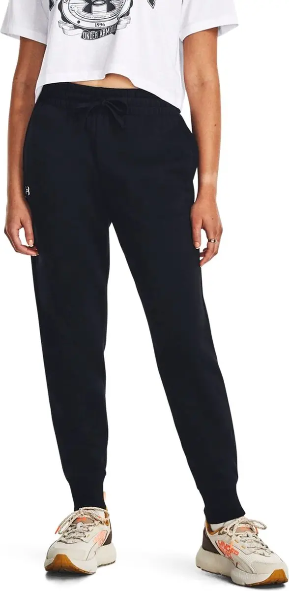 Under Armour UA Rival Fleece Jogger Dames - Zwart/Wit - M