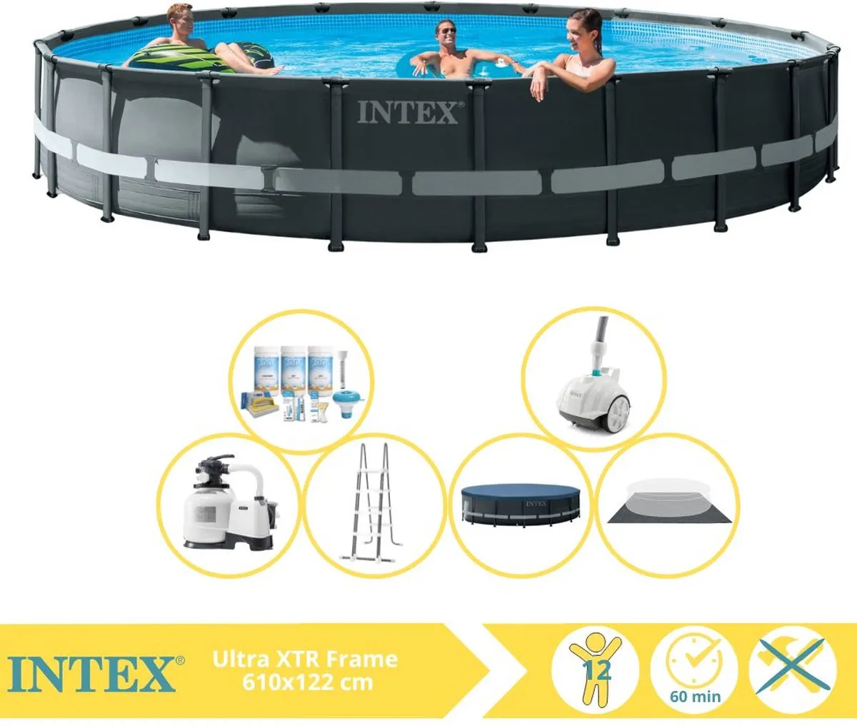 Intex Ultra XTR Frame 26340GN Opzetzwembad 732x132cm